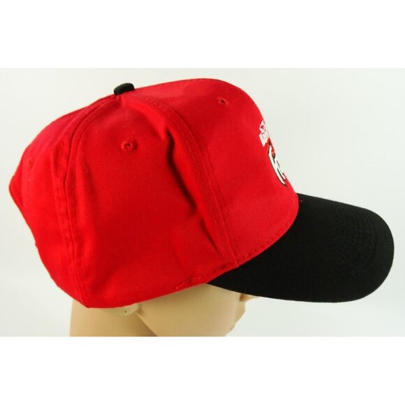 Vintage Berkley Frenzy Fishing Red Black Snapback Baseball Cap Hat Adjustable - Picture 5 of 9